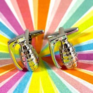 Grenade baby silver-tone cufflinks NEW